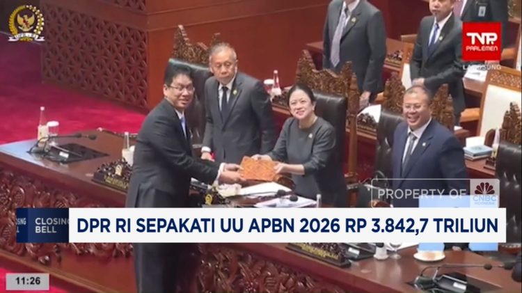 DPR RI Setujui UU APBN 2026 Senilai Rp 3.842,7 Triliun