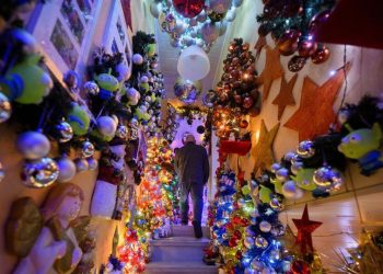 Rumah di Jerman Pecahkan Rekor dengan 621 Pohon Natal Terpasang